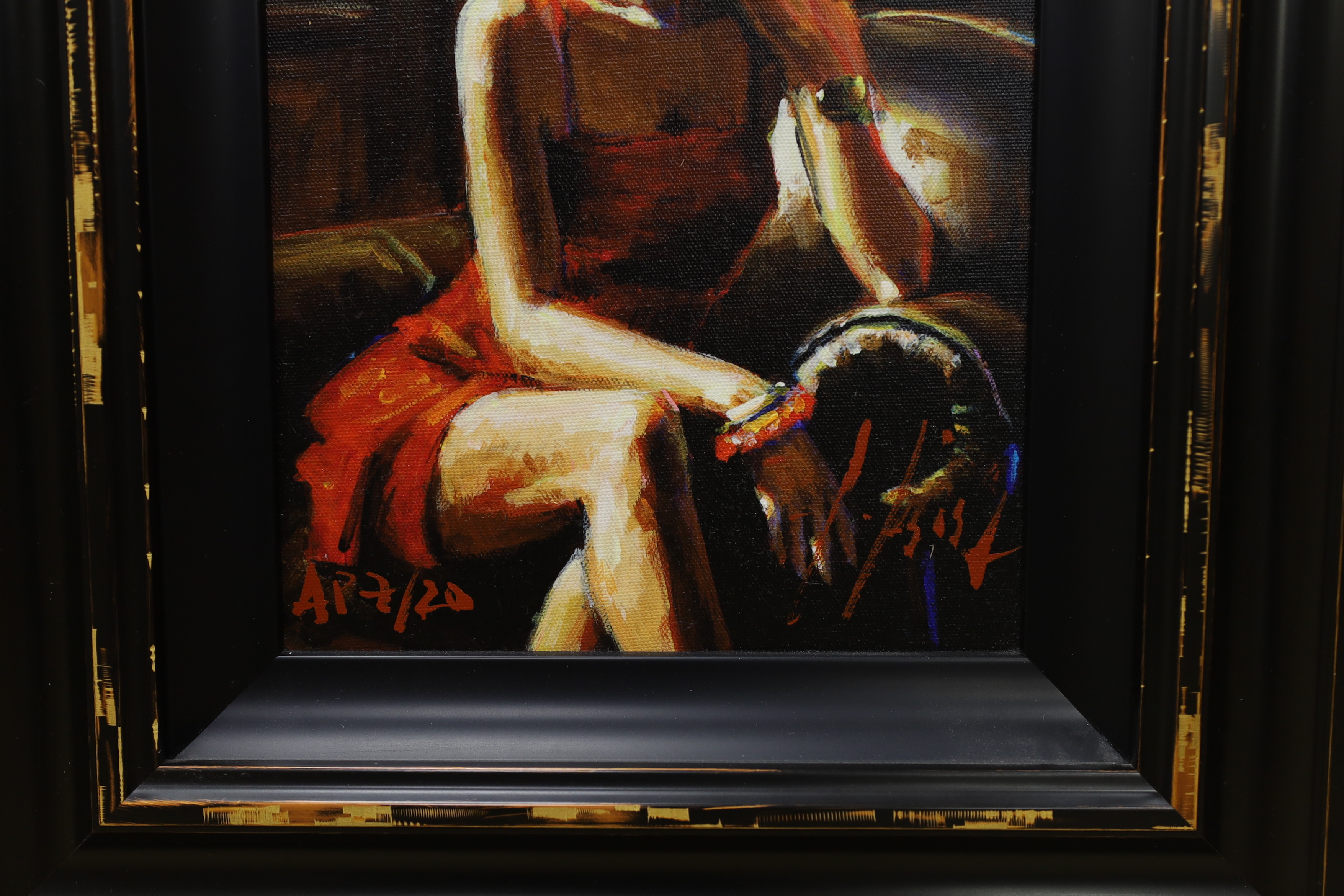 Fabian Perez (Argentinian, b.1967), hand embellished giclee artist proof print, 'Linda in red', limited edition 7/20, COA verso, 29 x 21cm